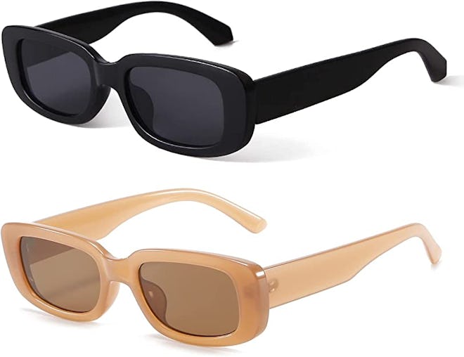 BUTABY Rectangle Sunglasses (2-Pack)