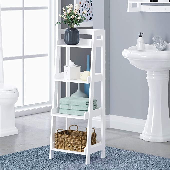 white ladder shelf