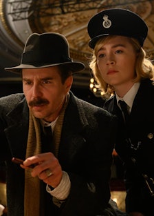 Sam Rockwell and Saoirse Ronan as detectives in 'See How They Run'