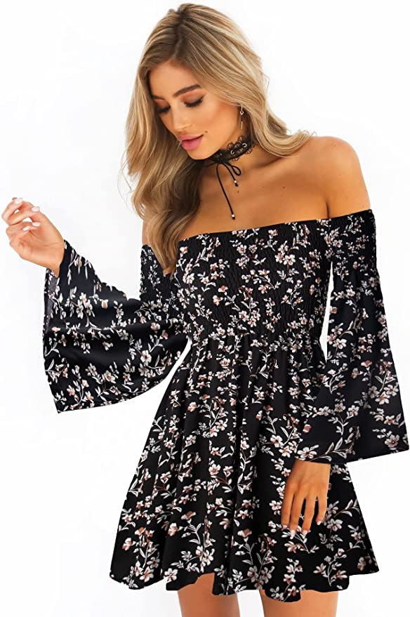 ONEYIM Off Shoulder Mini Dress