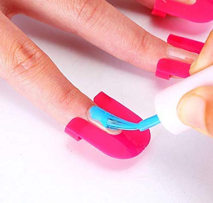 Reusable Soft Plastic Nail Polish Stencils make doing your nails at home so easy