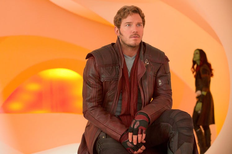 Chris Pratt as Star-Lord and Zoe Saldaña as Gamora in 2017’s Guardians of the Galaxy Vol. 2