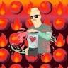 Illustration of the Eve 6 Guy Max Collins with world on fire graphics