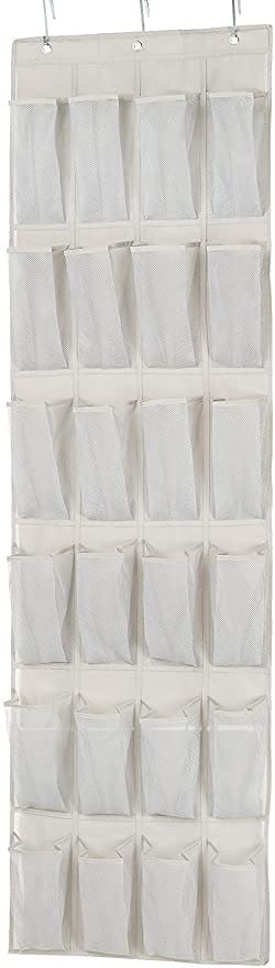 Amazon Basics 24-Pocket Over-the-Door Hanging Medium-Size Shoe Organizer