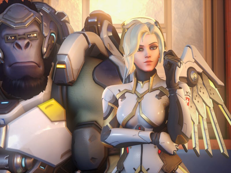 screenshot of Winston and Mercy in Overwatch 2