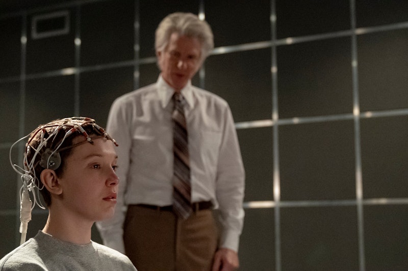 Millie Bobby Brown as Eleven and Matthew Modine as Dr. Brenner in 'Stranger Things'