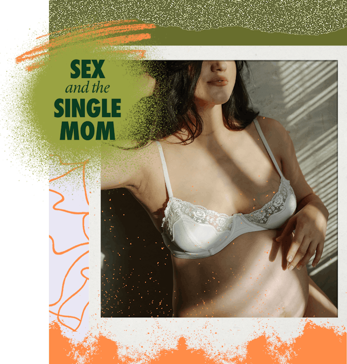 A new mom in a bra touches herself while rediscovering her sexuality