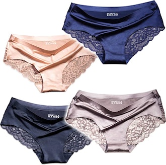 ITAYAX Silky Lace Seamless Panties (4-Pack)