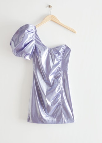 & Other Stories lilac metallic mini dress