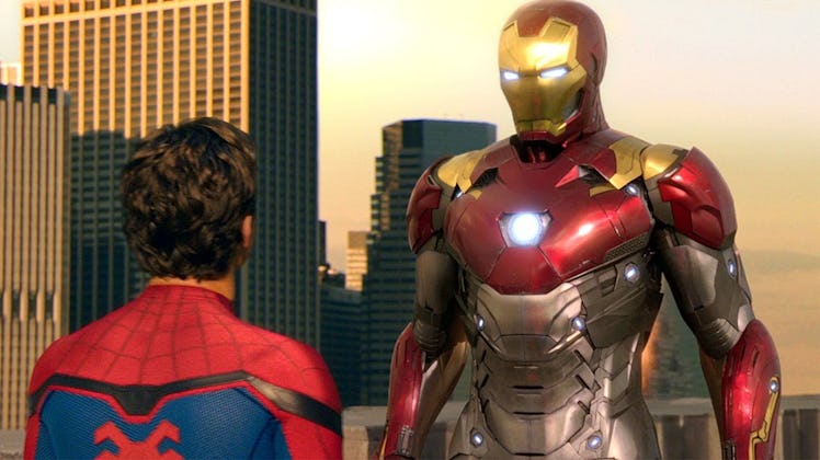 Iron Man and Spider-Man talking