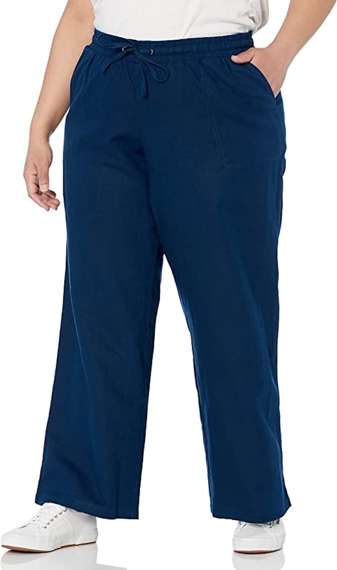 Amazon Essentials Linen Blend Drawstring Wide Leg Pant