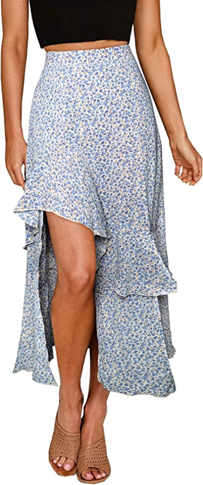 BTFBM High Low Ruffle Hem Skirt