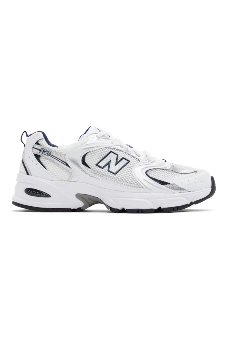 White & Navy 530 Sneakers