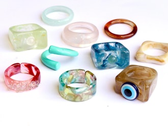 variety of mixed resin rings from shickimi