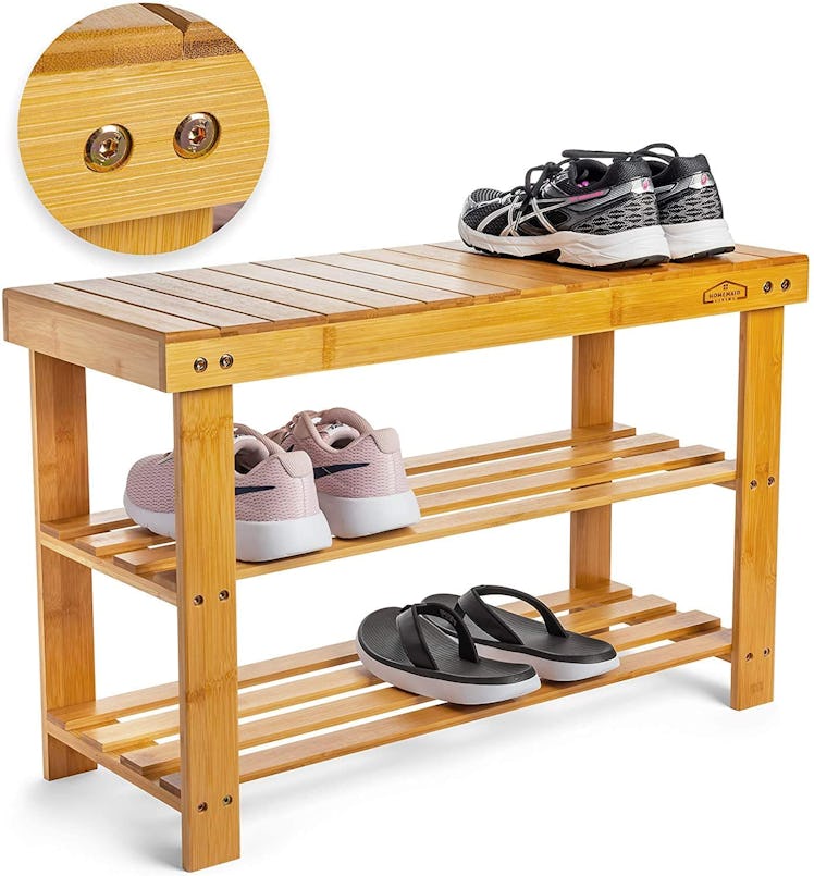 Homemaid Living Bamboo 3-Tier Shoe Rack 