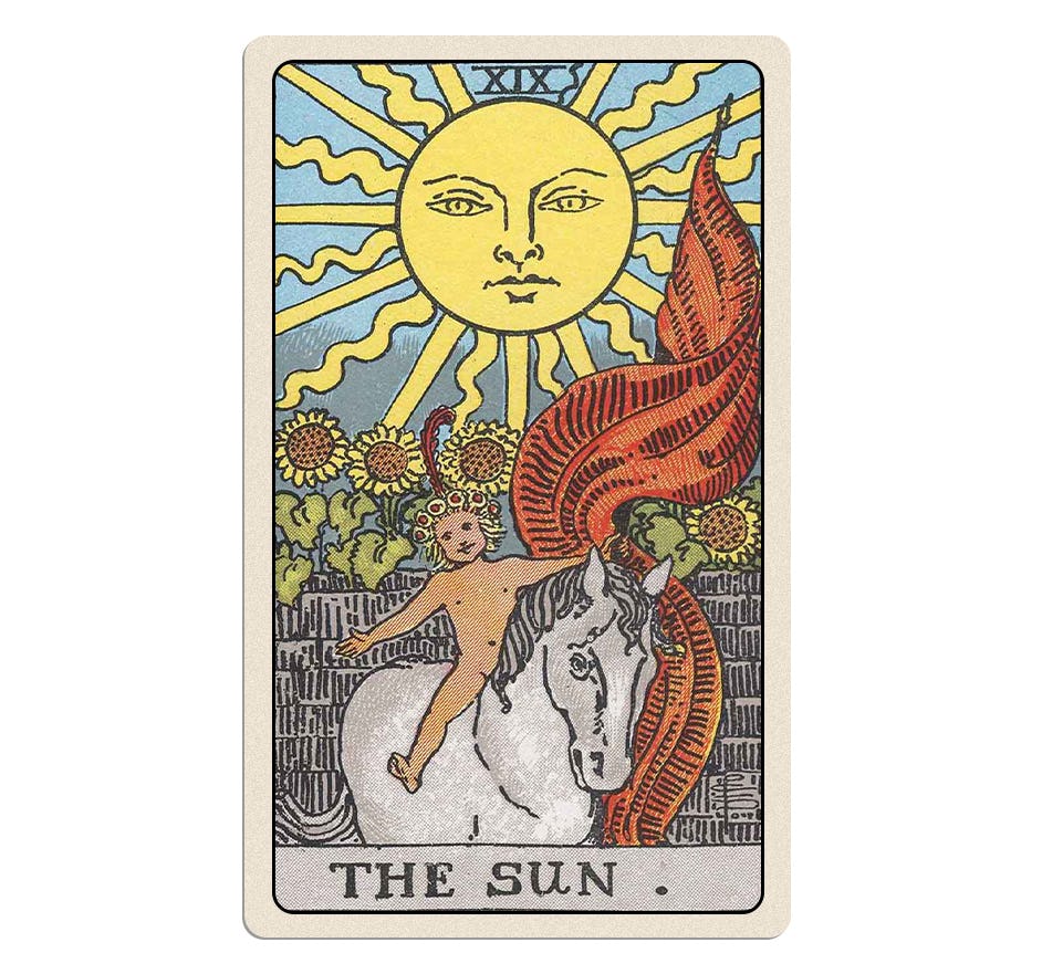 The sun in Rider-Waite Tarot