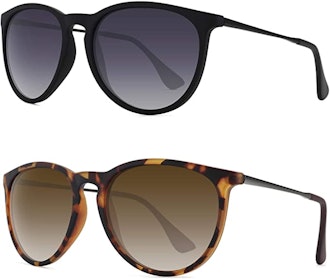WOWSUN Round Polarized Sunglasses (2 Pairs)