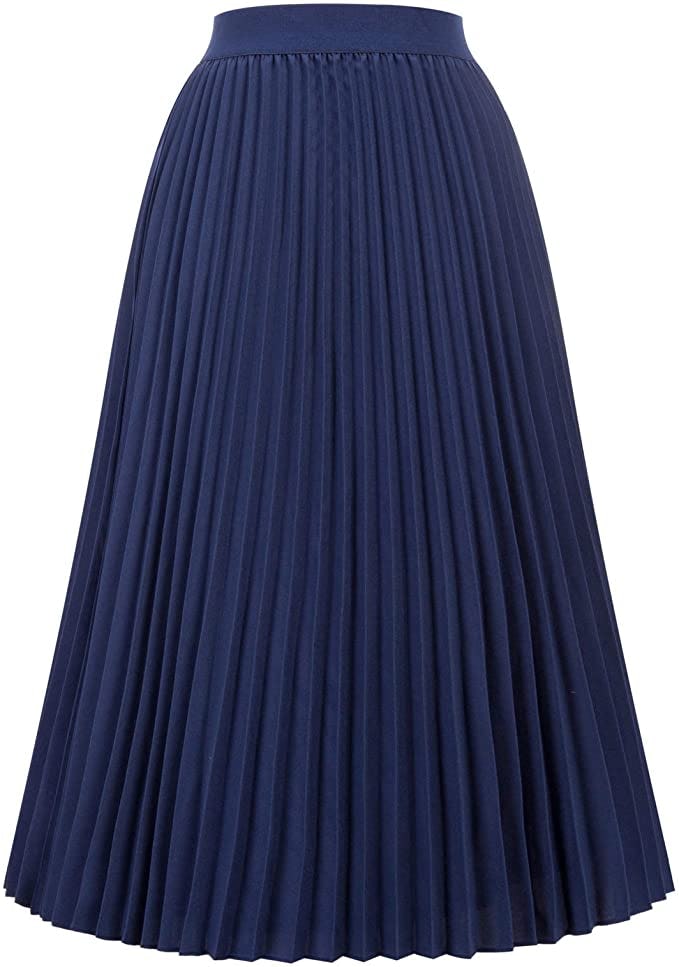 Kate Kasin Pleated A Line Skirt