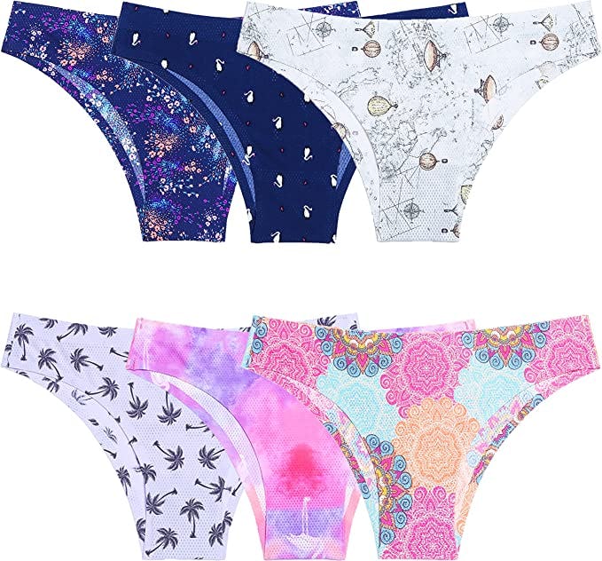 Kingfung Seamless Hipster Panties (6-Pack)