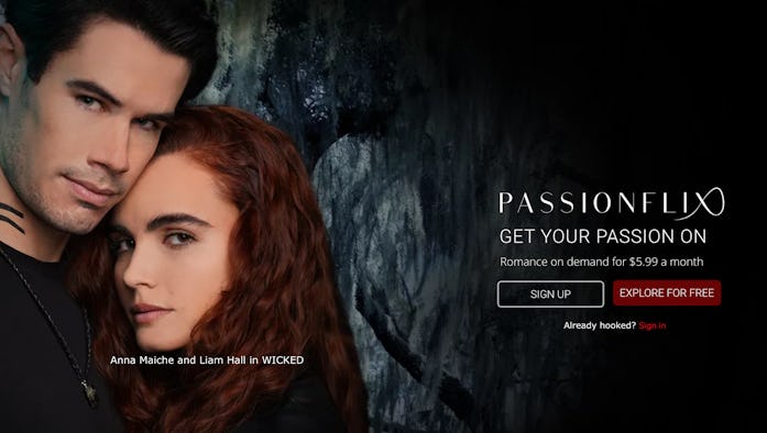 A screenshot of the Passionflix homepage