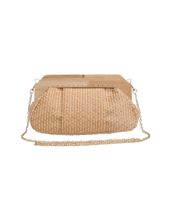 Echo Wooden Closure Clutch Bag