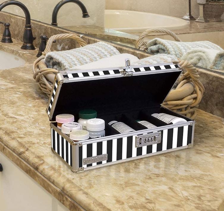 Vaultz Locking Medicine Storage Box with Combination Lock