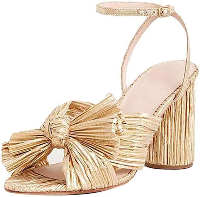 Vimisaoi Pleated Bow Heel Sandals