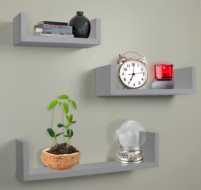 Greenco Floating “U” Shelves (3-Pack)