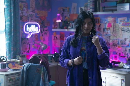 Iman Vellani as Ms. Marvel as Kamala Khan in her room