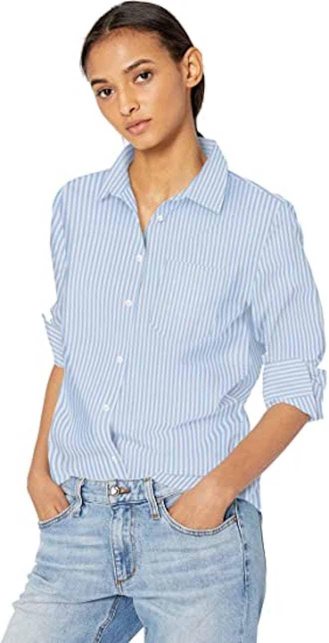 Amazon Essentials Long-Sleeve Button-Down Poplin Shirt