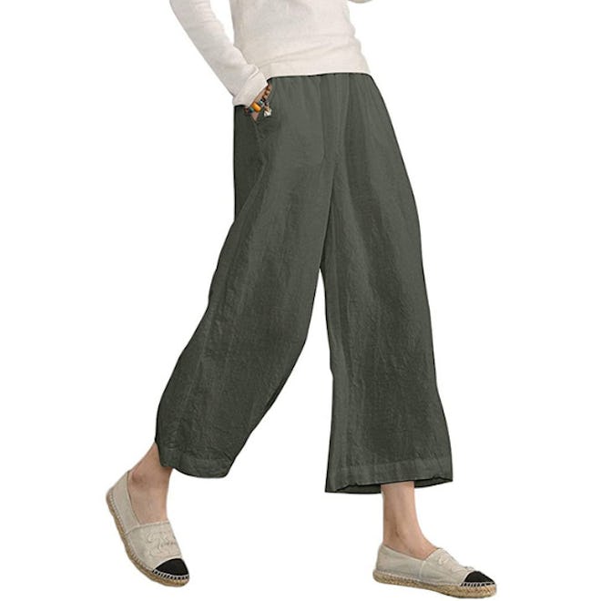 ECUPPER Elastic Waist Cotton Trouser