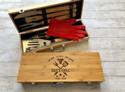 This grill set from Etsy is one of the best Father's Day gifts for sons.