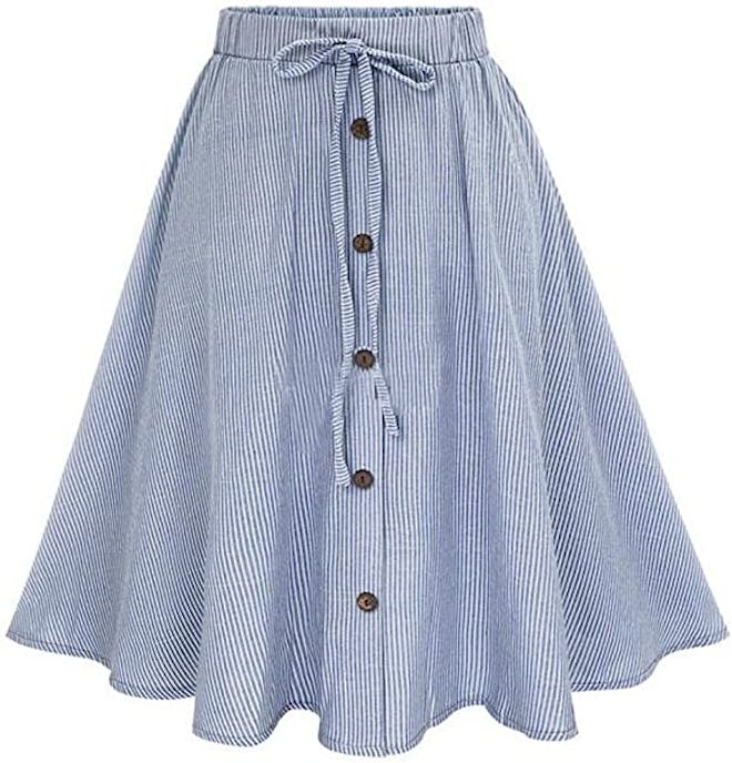 Allonly High-Waisted Button-Front Skirt