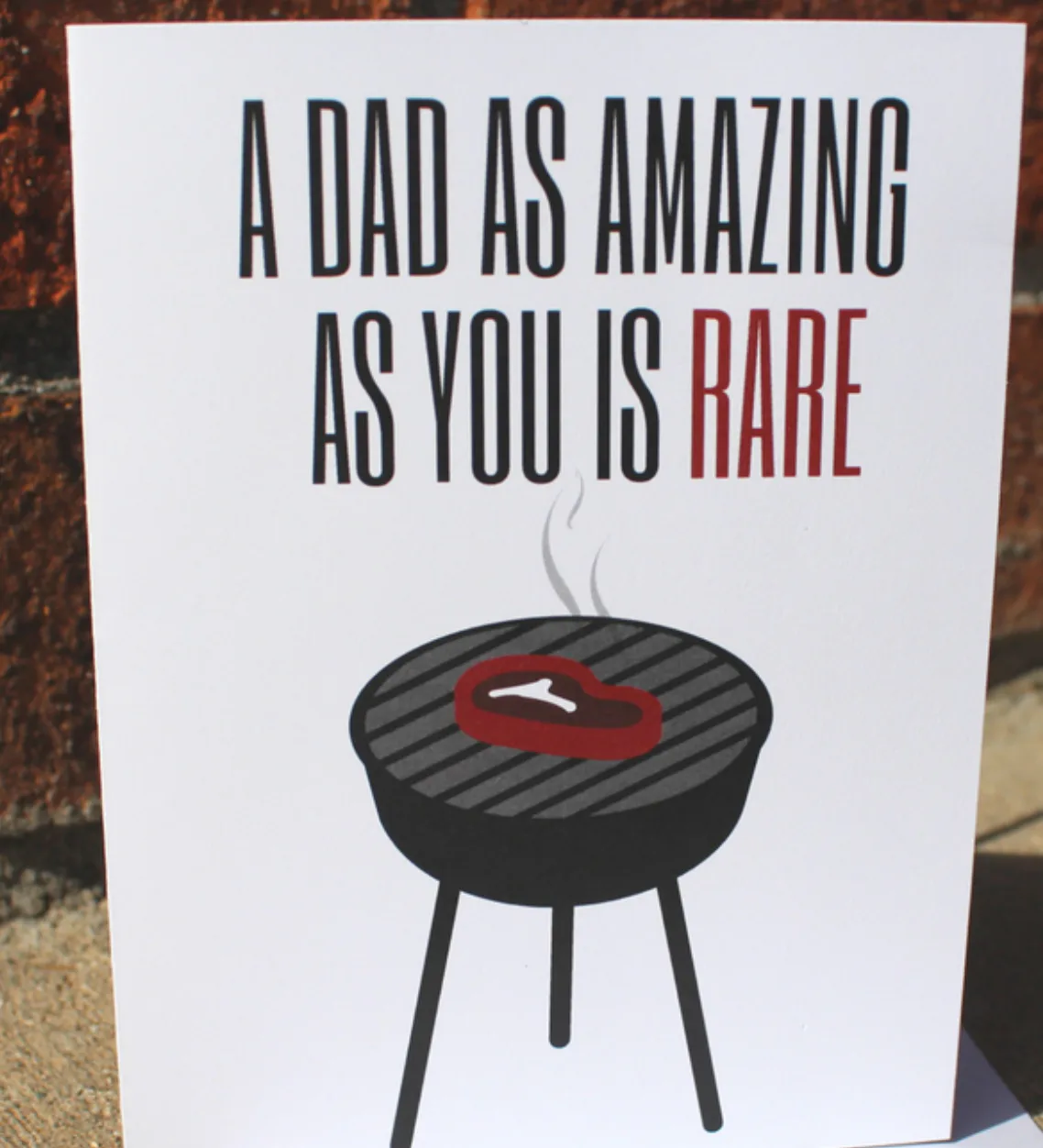 rare dad card Personalized Father's Day Grilling Plate, Custom Dad Steak Doneness Chart, Unique BBQ Gift, You're The Rarest Of Them All Platter main image 0