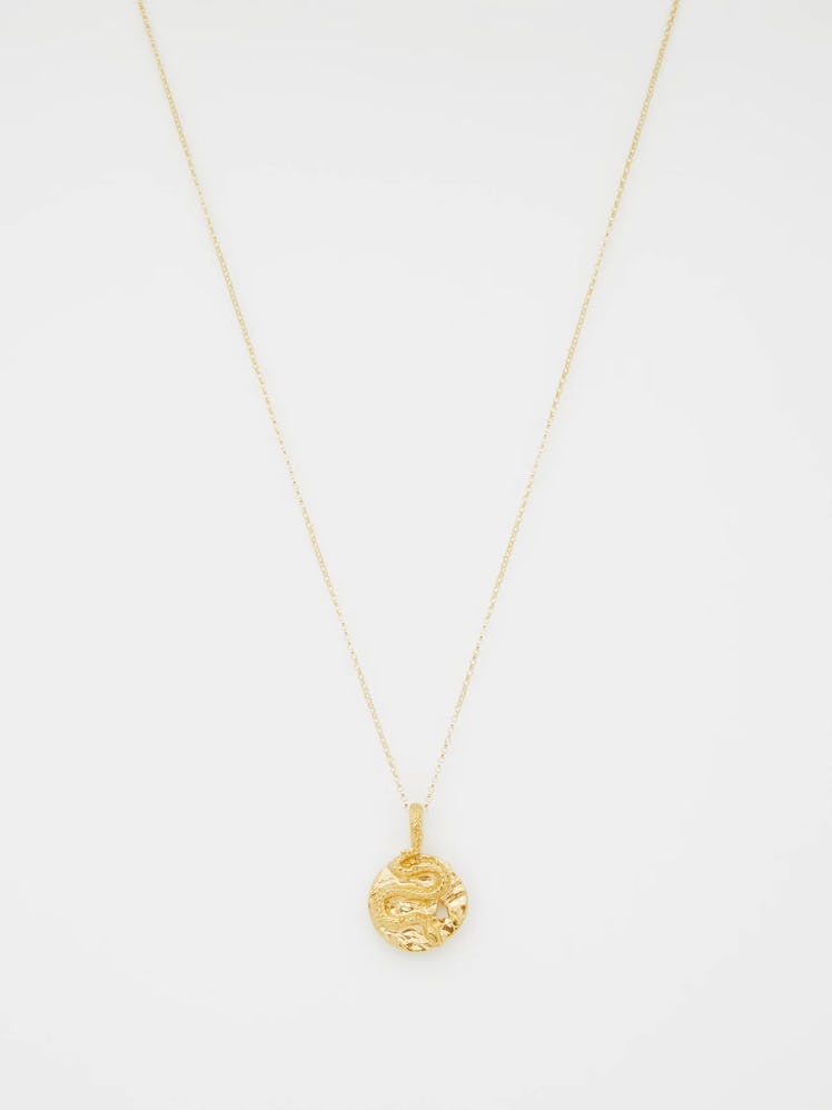 The Medusa 24kt gold-plated pendant necklace
