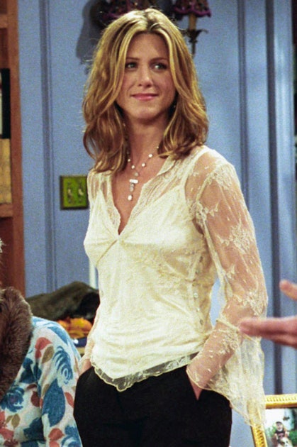 Rachel's season 3 hair color  Rachel green hair, Jennifer aniston hair,  Jennifer aniston hair color