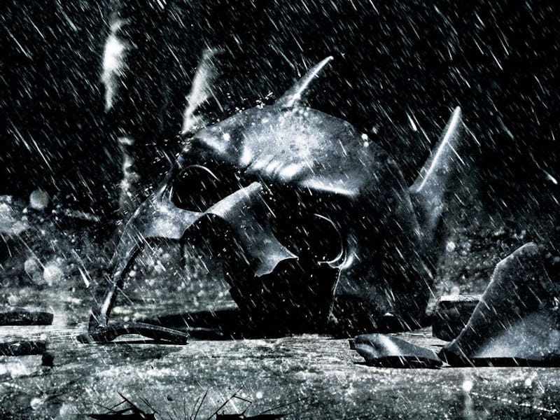 the dark knight rises broken batman mask
