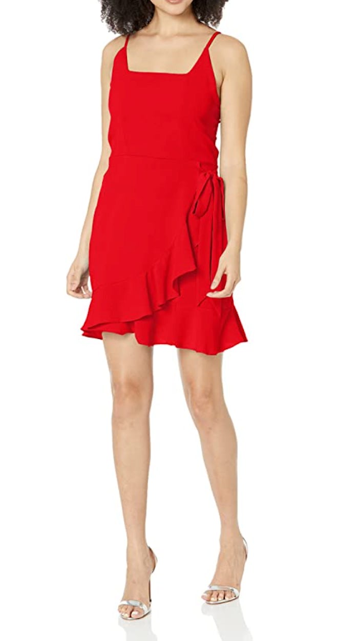 Relipop Tie Knot Wrap Front Short Dress
