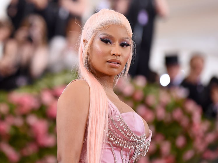 Nicki Minaj with light pink hair