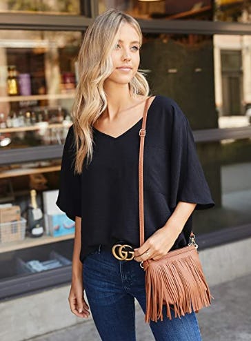 FashionPuzzle Small Fringe Crossbody Bag