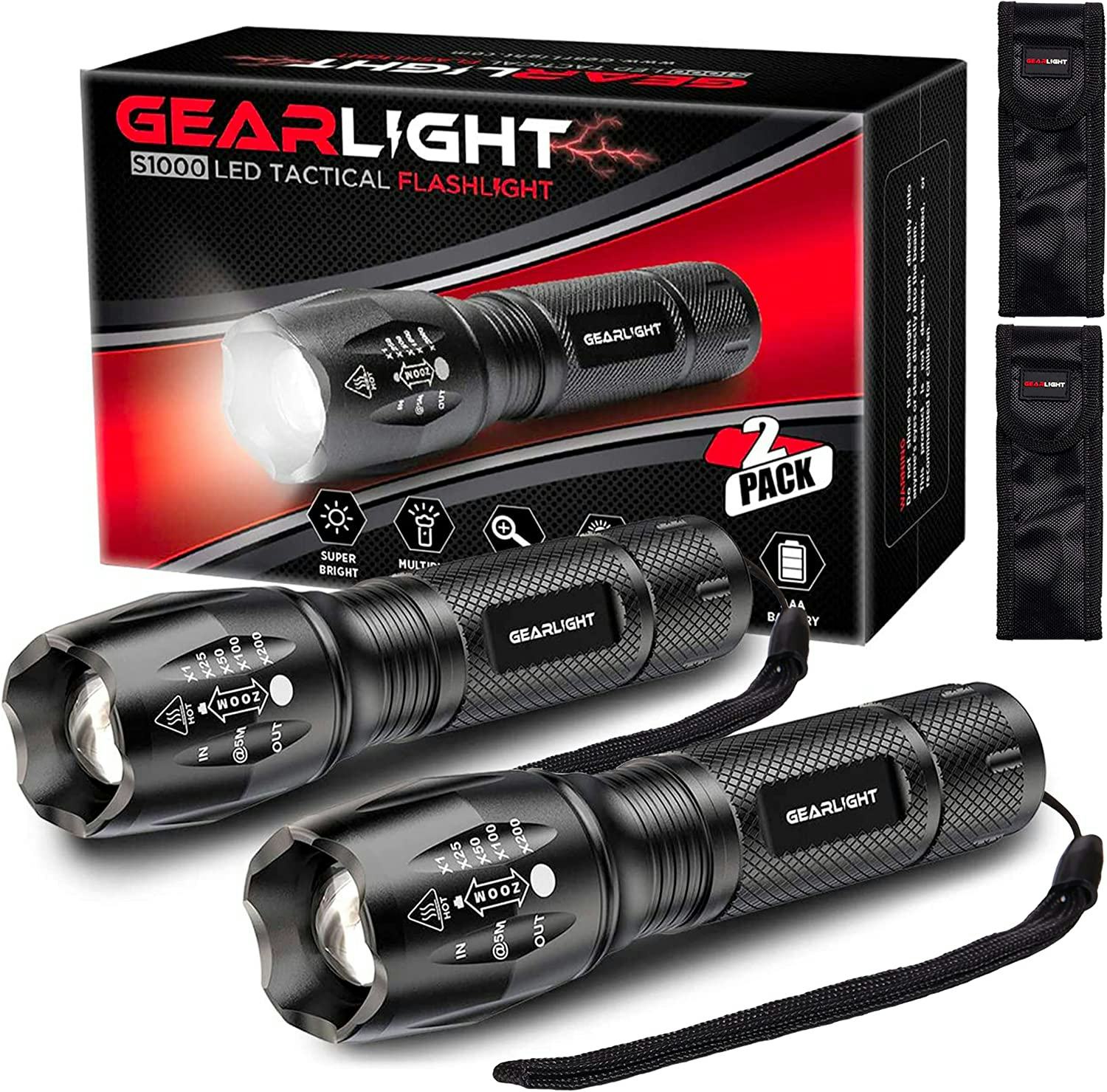 GearLight LED Flashlight Pack (2-Pack)
