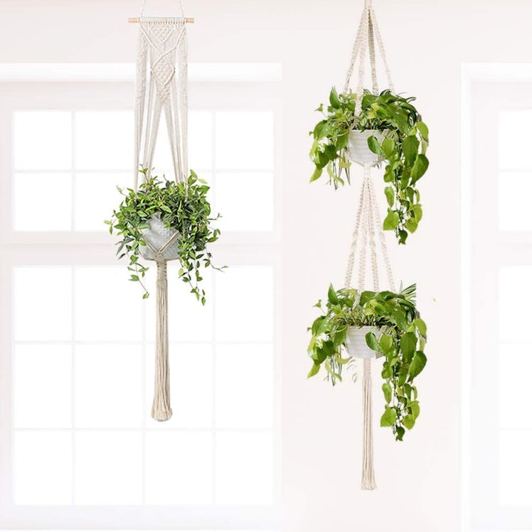 GROWNEER Macrame Plant Hangers (5-Pack)