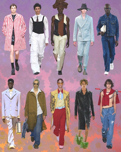 A collage of the best men's fashion week looks from the Fashion Week Spring 2023