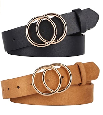 UnFader Double O-Ring Leather Belt (2-Pack)