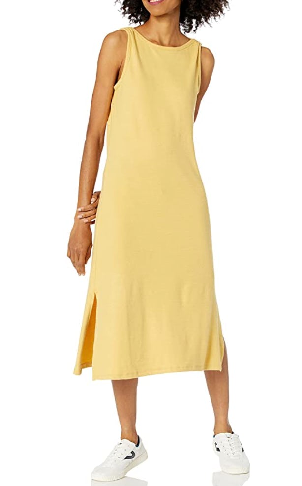 Daily Ritual Knit Sleeveless Bateau Neck Midi Dress