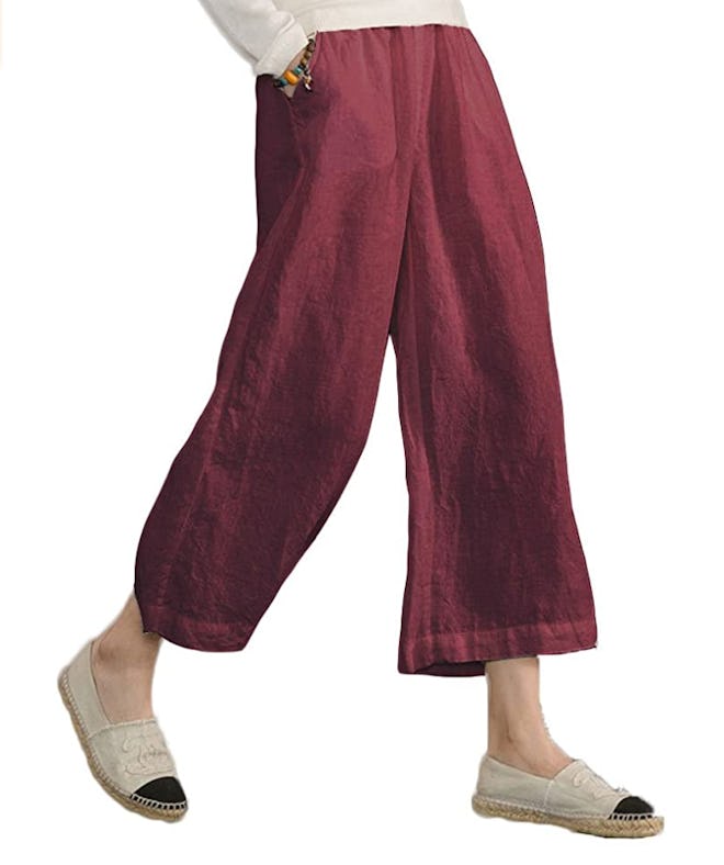 ECUPPER Elastic Waist Cotton Trousers