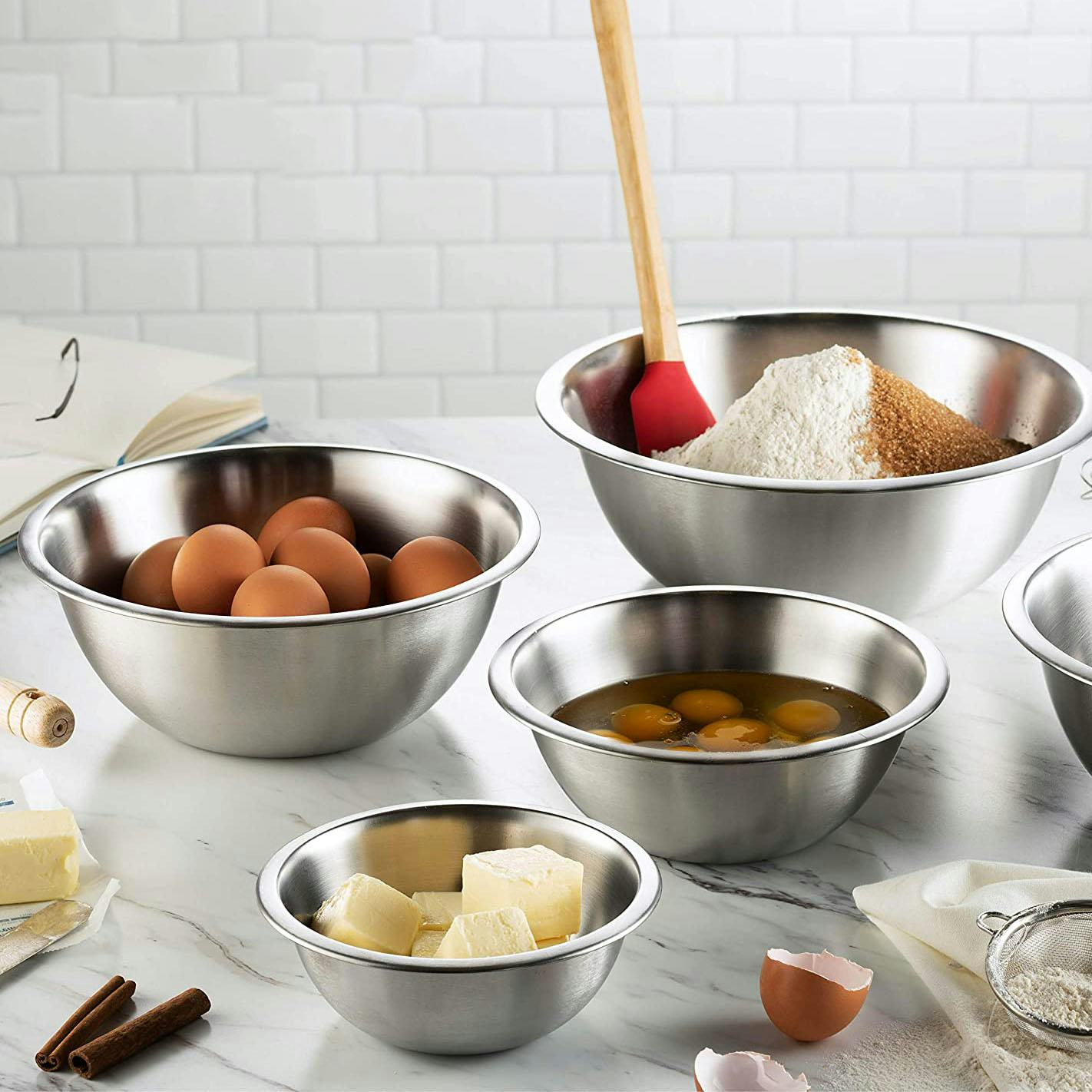 FineDine Stainless Steel Mixing Bowls Set