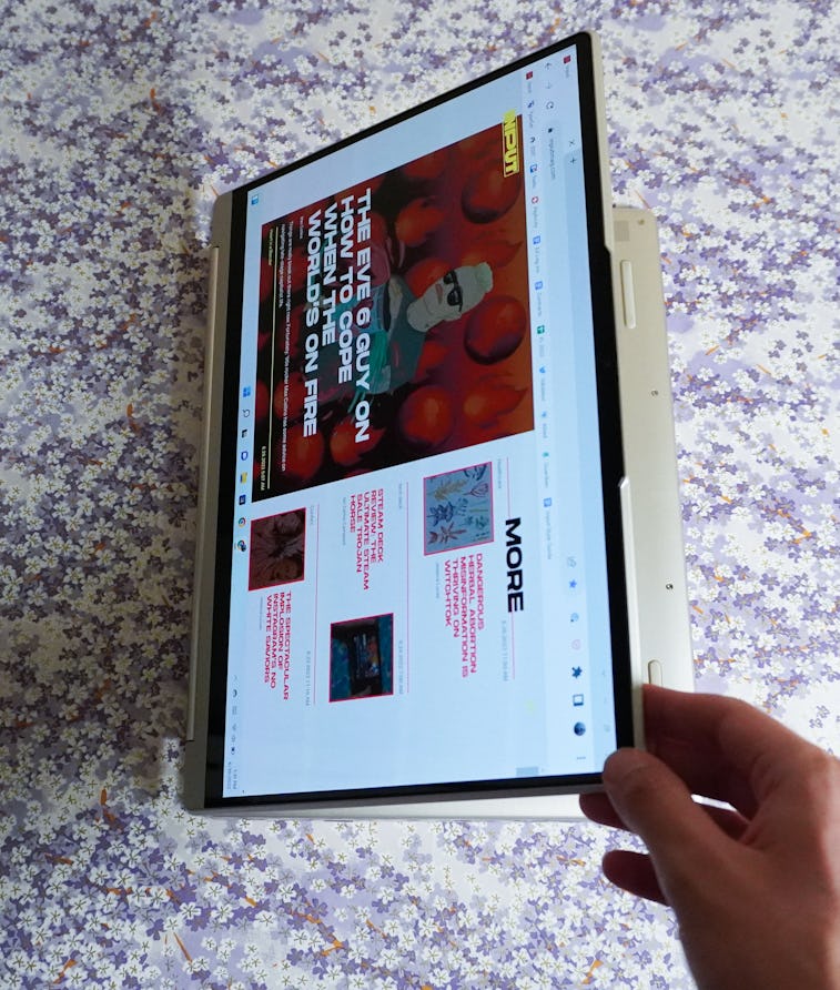 The Yoga 9i folded backwards.