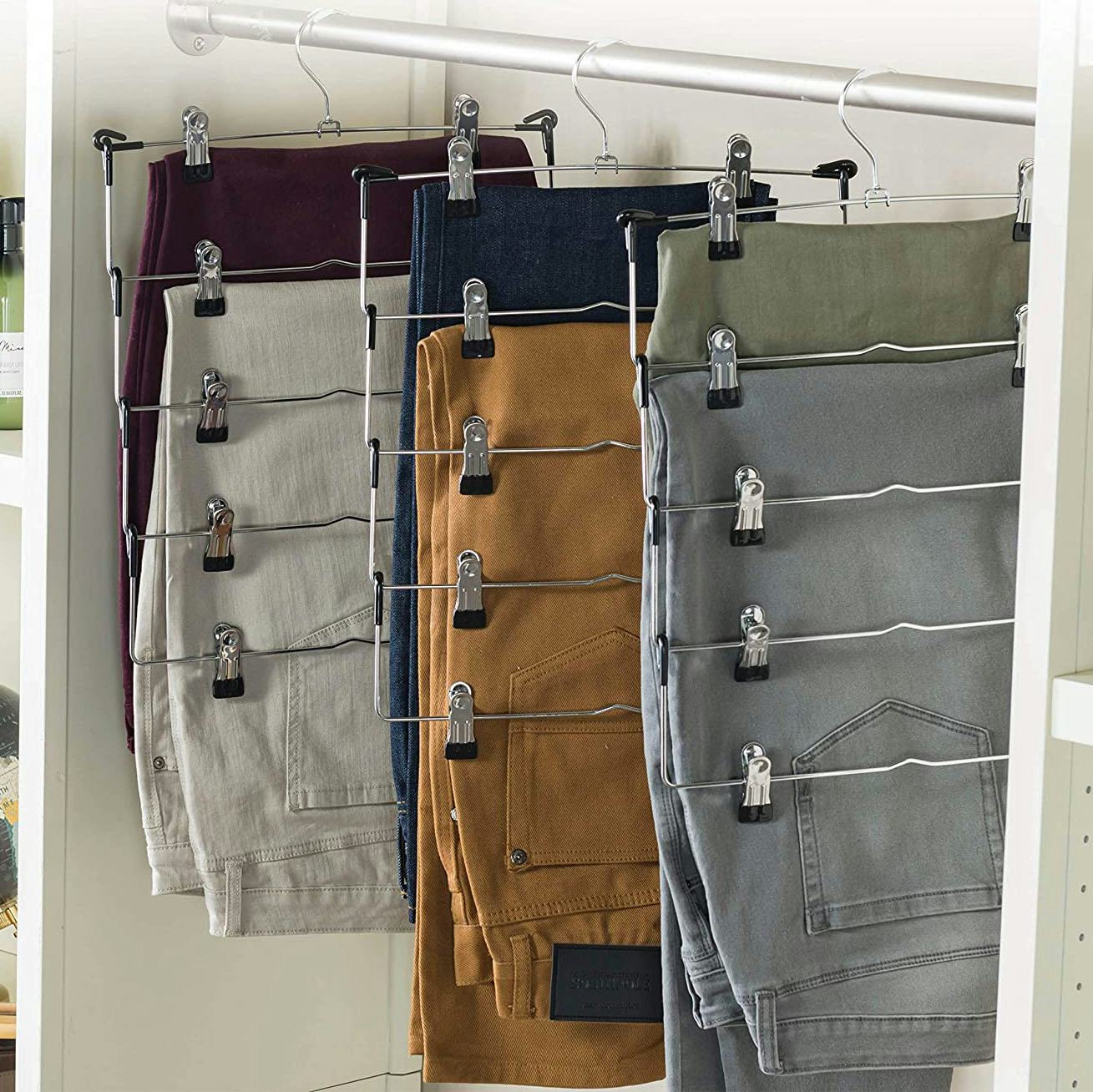 Zober 5-Tier Hangers with Clips (3-pack)