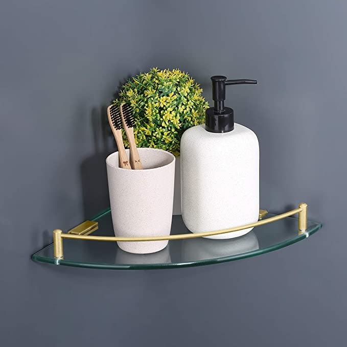 KES Bathroom Corner Glass Shelf